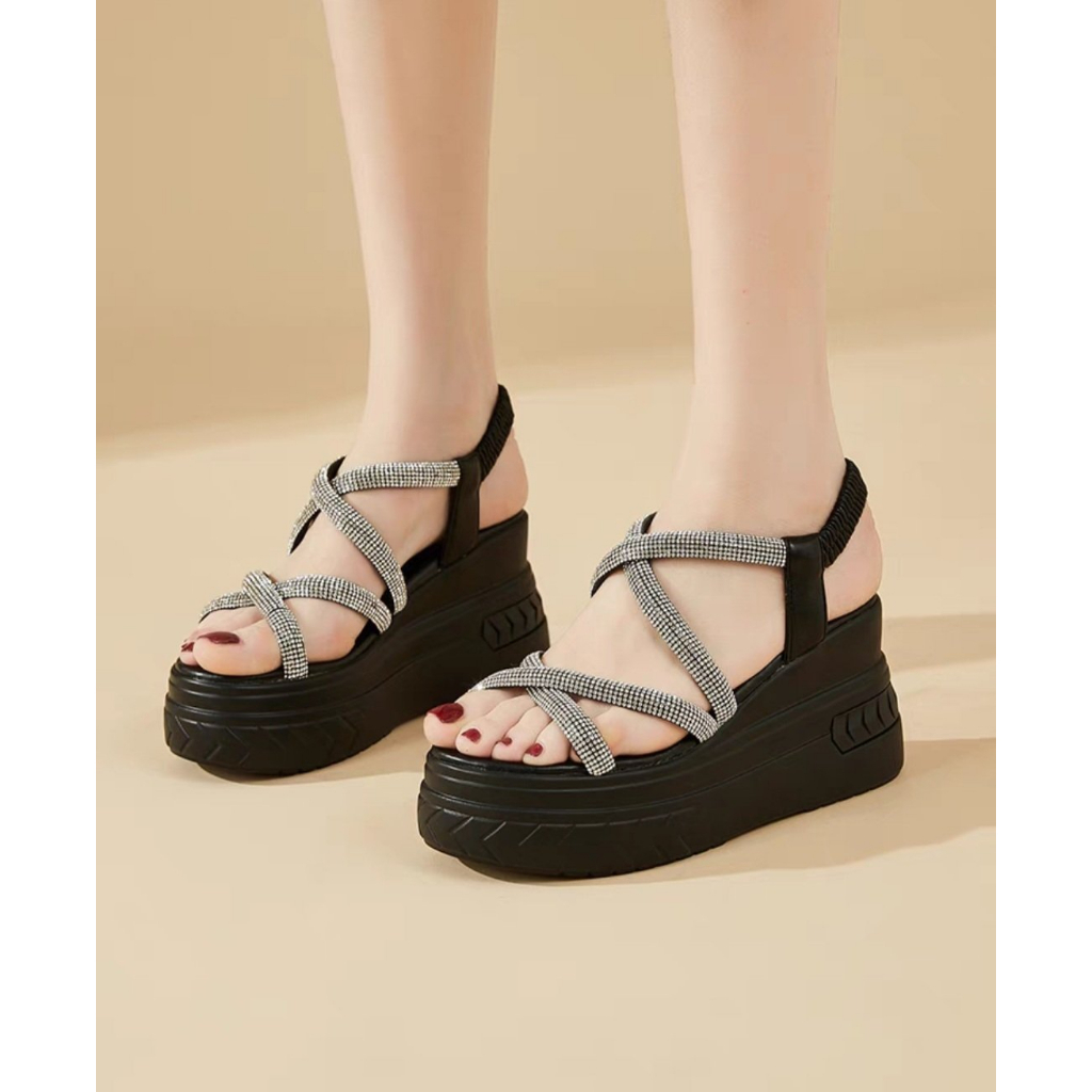 SANDAL XUỒNG DÂY CHÉO PHỐI ĐÁ ZNZJ3 AG1