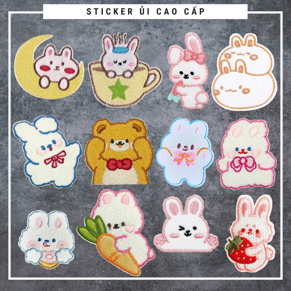 Sticker ủi áo cao cấp CÓ SẴN KEO ỦI, sticker dán quần áo dùng làm miếng ...