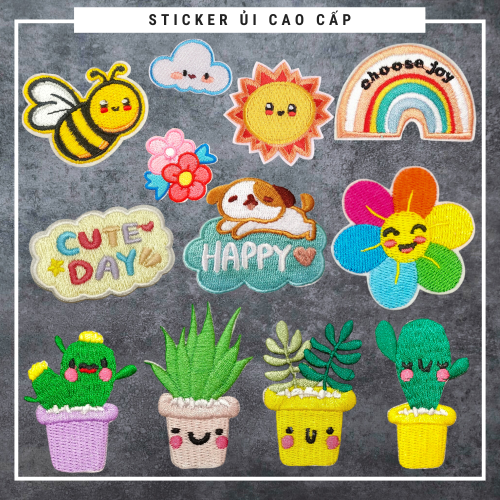 Sticker ủi áo cao cấp CÓ SẴN KEO ỦI, sticker dán quần áo dùng làm miếng ...