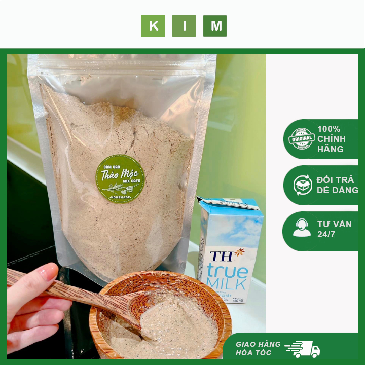 1kg cám gạo sữa thảo mộc mix cafe loại 1 dùng cho cả mặt và body -  Hạt mịn - Nguyên chất 100%