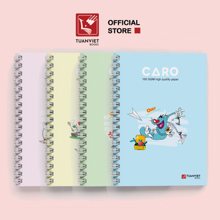 Sổ tay caro lò xo A5 TUANVIET BOOKS chất lượng cao 180 trang chủ đề OGGY, phù hợp ghi chép, nhật ký