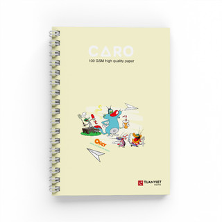 Sổ tay caro lò xo A5 TUANVIET BOOKS chất lượng cao 180 trang chủ đề OGGY, phù hợp ghi chép, nhật ký