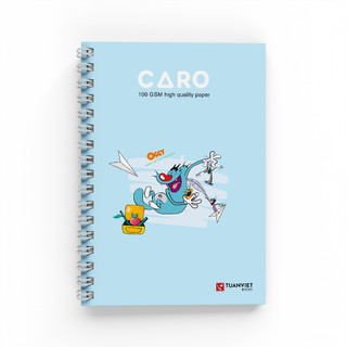 Sổ tay caro lò xo A5 TUANVIET BOOKS chất lượng cao 180 trang chủ đề OGGY, phù hợp ghi chép, nhật ký