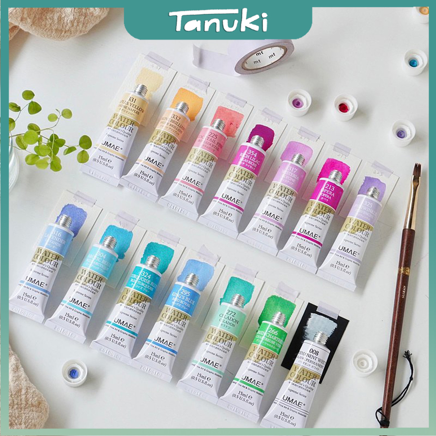 Màu nước hạng họa sĩ Umae set 12 màu tuýp 15ml | Shopee Việt Nam