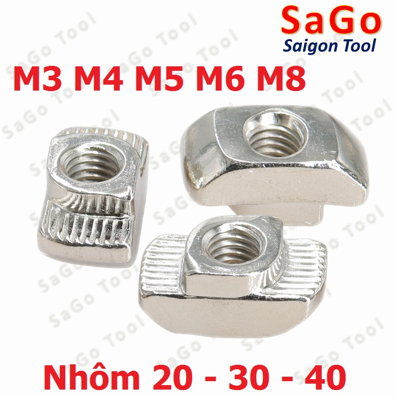 Tán chữ T, Đai ốc T xoay cho nhôm định hình 2020 3030 4040 ren M3 M4 M5 ...