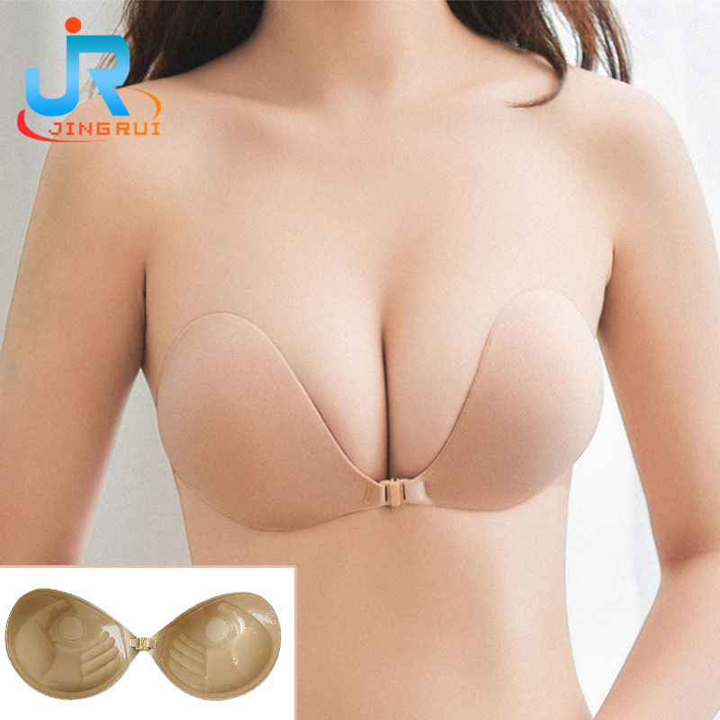 Miếng dán ngực cài trước tạo khe hình bàn tay mút độn 3cm, áo dán nâng ngực mặc áo váy hở lưng DN03D [95's House]