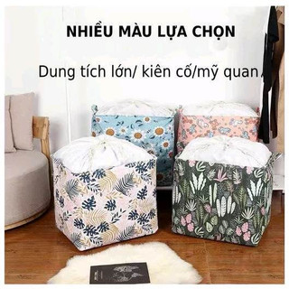 Túi đựng quần áo chăn màn vải canvas không thấm nước, túi đựng đồ đa năng 100L