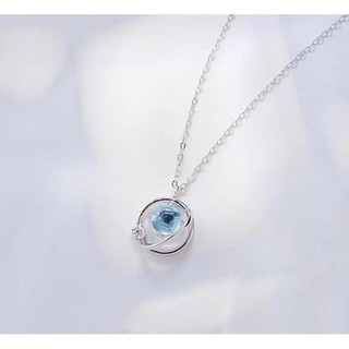 dây chuyền bạc nữ sao đá mon xinh xắn bạc LOPA