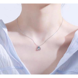 dây chuyền bạc nữ sao đá mon xinh xắn bạc LOPA
