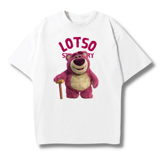 Áo Phông Form Rộng Unisex Nam Nữ, Áo Thun Nam Nữ Form Rộng Tay Lỡ In Hình Gấu Dâu Lotso Dễ Thương