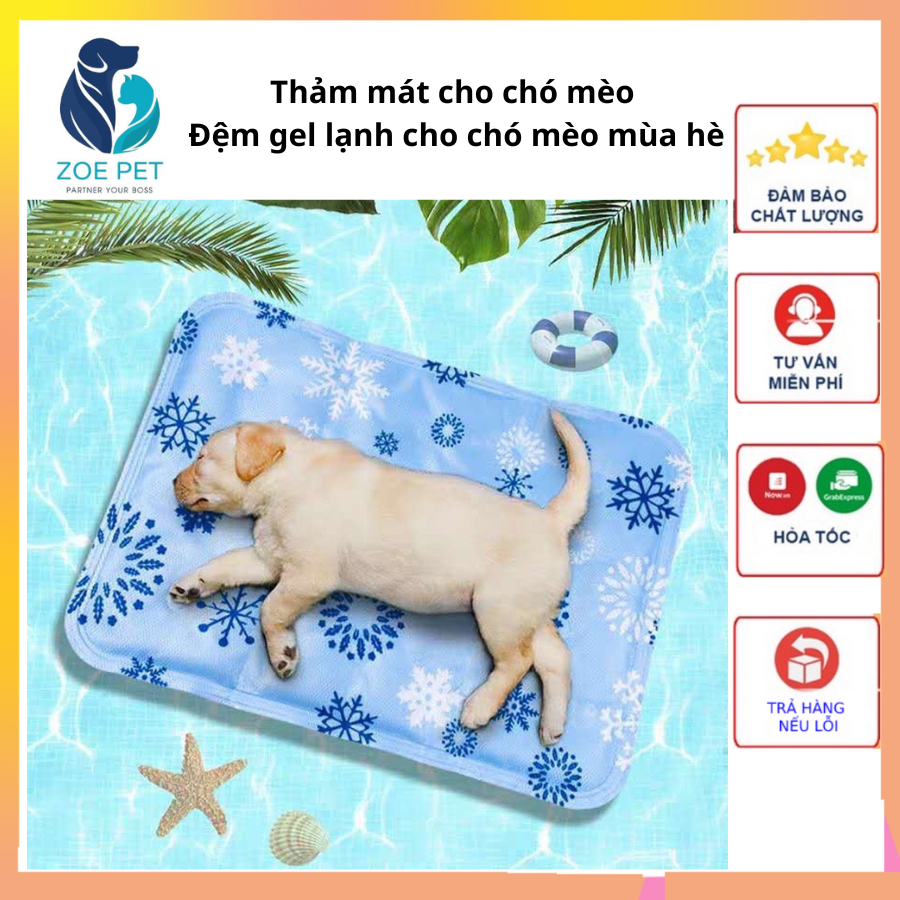 Thảm Mát Cho Thú Cưng Đệm Gel Lạnh Chống Nóng Cho Chó Mèo Dễ Làm Sạch