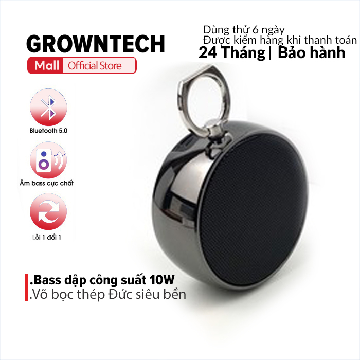 Loa bluetooth mini nghe nhạc GrownTech BS 02 vỏ kim loại, âm thanh đỉnh