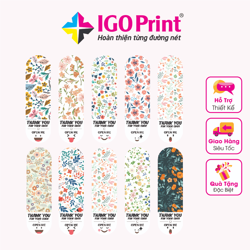 Tem Decal Dán Niêm Phong Hộp, Tem Thank You Dán Hộp Carton - Size 7 x 2 ...