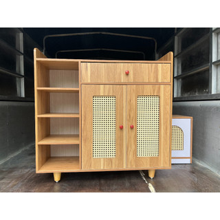 Tủ giày thông minh, Tủ để giày dép đa năng tiện ích, chất liệu gỗ MDF có cánh kích thước 90x90x30 Hãng DQ HOME