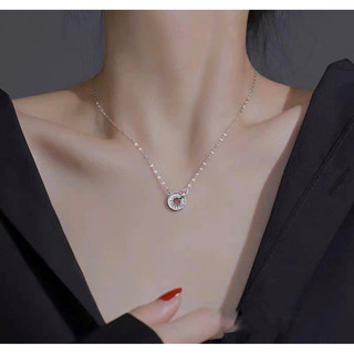 dây chuyền bạc nữ hình vòng tròn độc đáo thanh lịch bạc LOPA