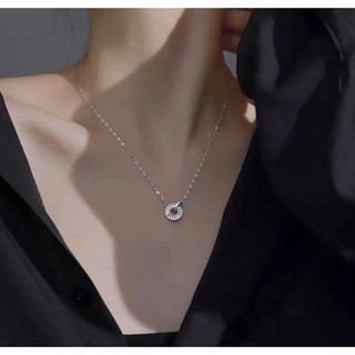 dây chuyền bạc nữ hình vòng tròn độc đáo thanh lịch bạc LOPA