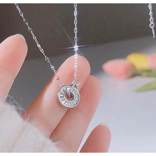 dây chuyền bạc nữ hình vòng tròn độc đáo thanh lịch bạc LOPA