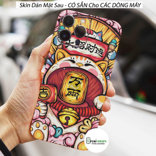 Tấm dán Skin Mặt Sau Mèo Thần Tài MS017 FULL VIỀN 14 pro max , 13 pro max , 12 pro max , 11 pro max  - FukiShop