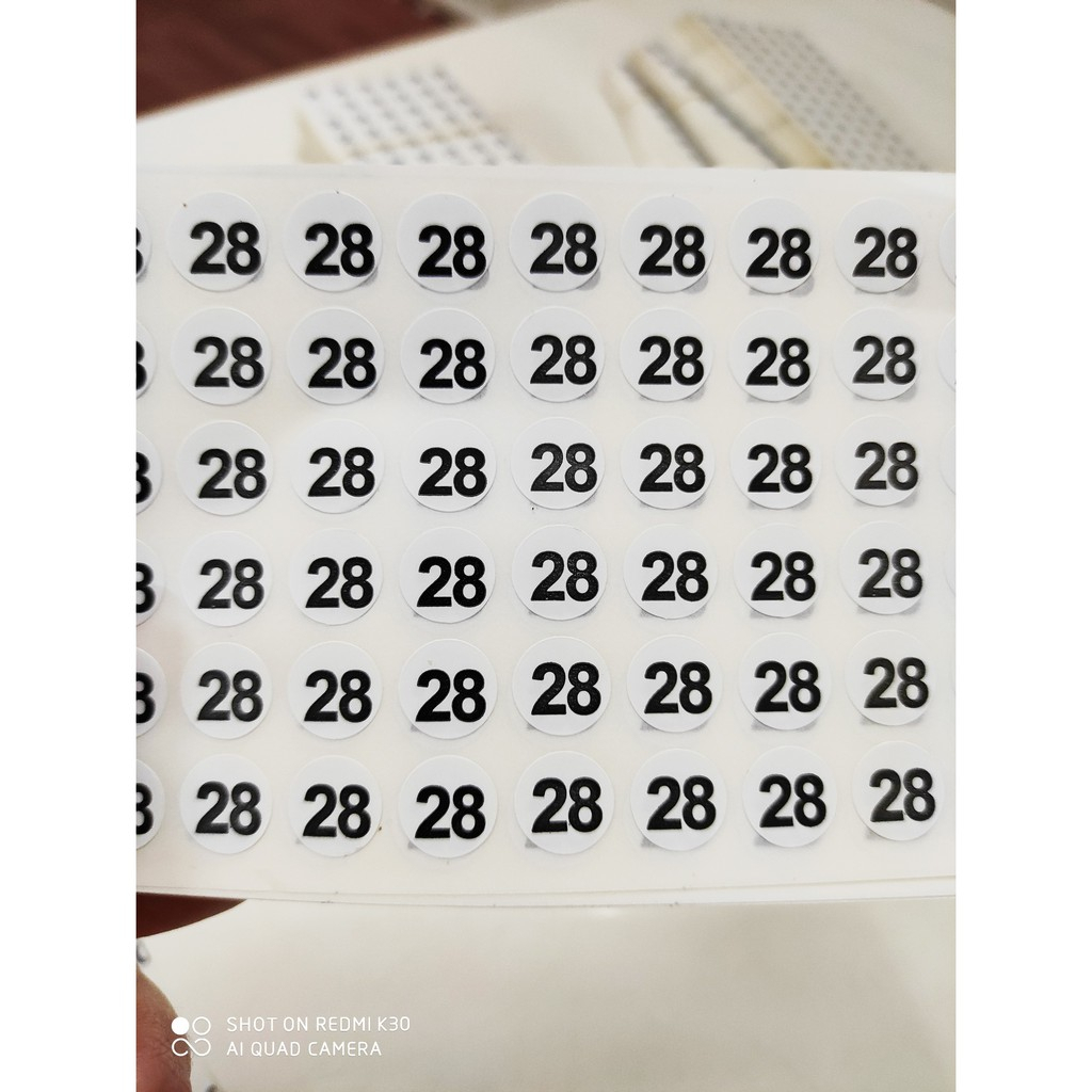 [RẺ VÔ ĐỊCH] 330 tem là 8k - Tem size nhãn số dán - Decal Số size từ 1 đến 50 dán  giày dép quần áo