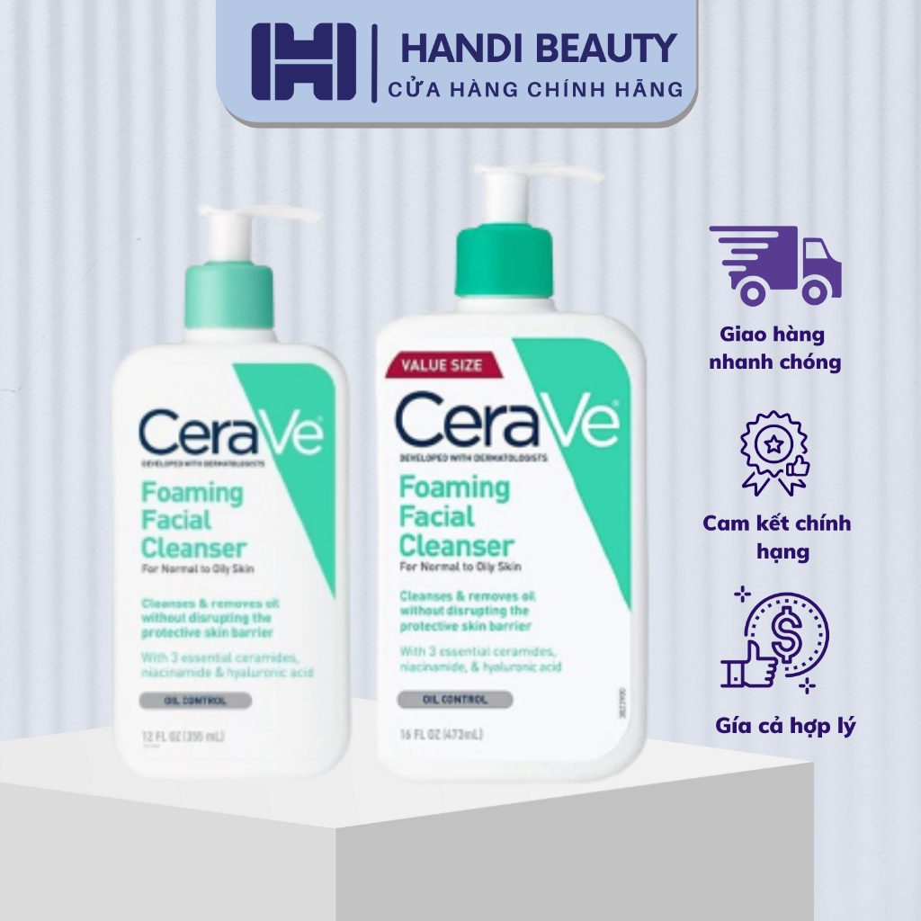 Sữa rửa mặt dịu nhẹ CERAVE Foaming Facial Cleanser ( ĐỦ SIZE ) | Shopee ...