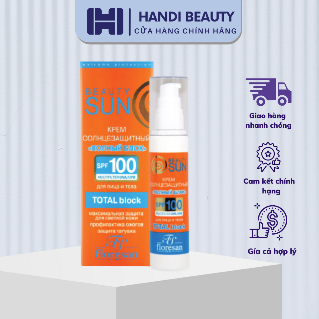 Kem chống nắng Floresan Beauty Sun Total Block SPF 100 chống nắng phổ ...