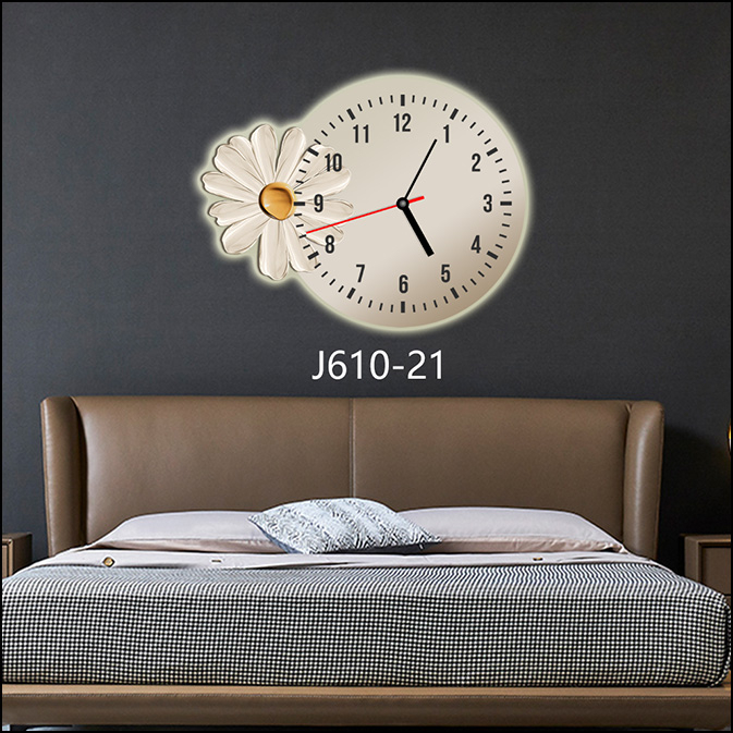 Tranh 3D LED Cắt Đồng Hồ Hoa Cúc 