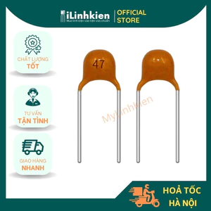Tụ sứ vàng 47pF 50V chất lượng tốt (túi 10 chiếc).