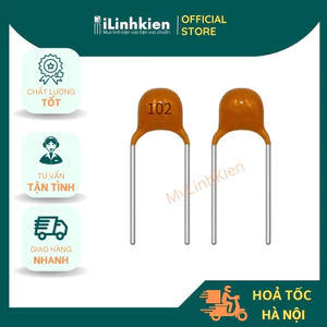 Tụ sứ vàng 102 1nF 50V chất lượng tốt (túi 10 chiếc).