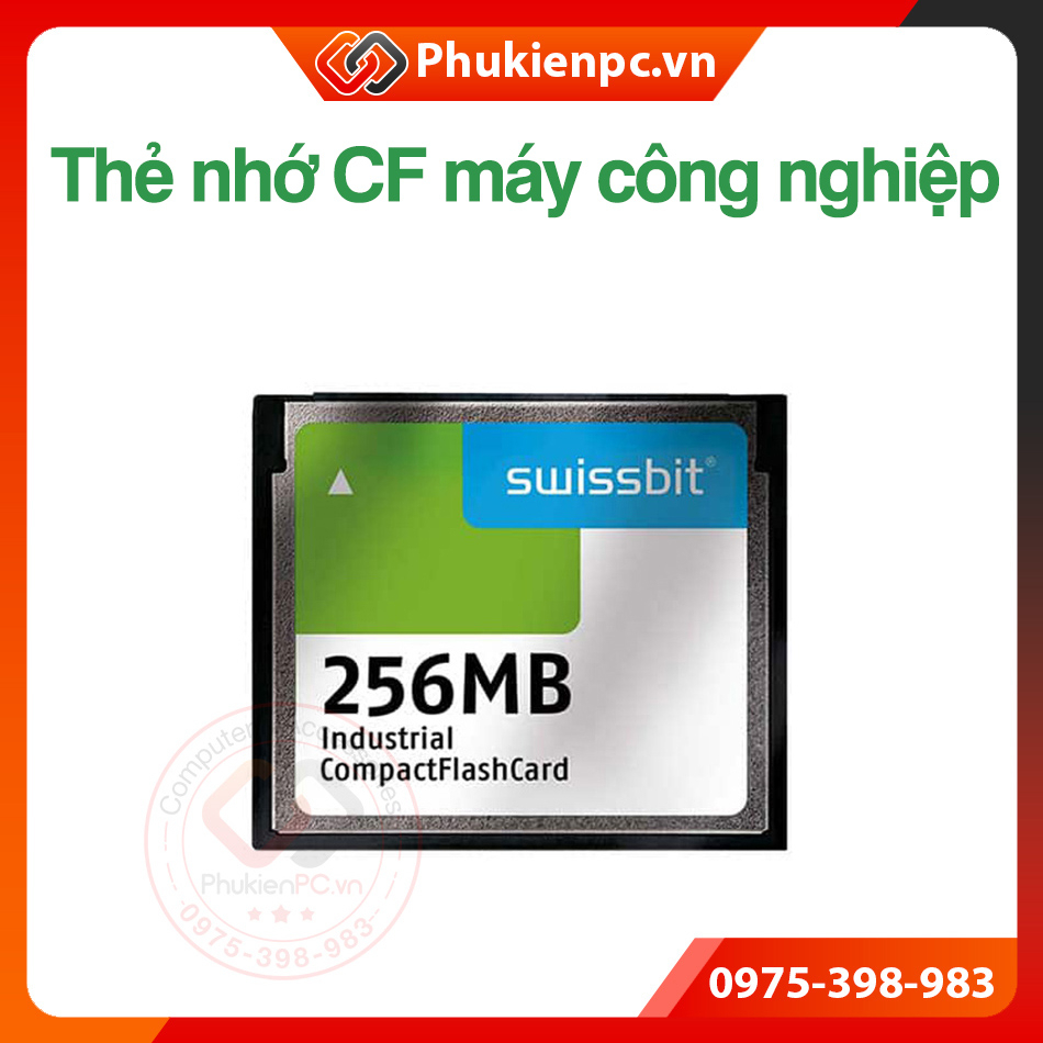 Thẻ nhớ CF Swissbit 256MB Compact Flash industrial Card. Dùng cho máy