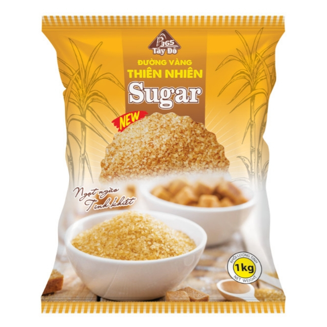 Đường vàng thiên nhiên – Sản xuất từ mía  – màu vàng tự nhiên không pha trộn  – Túi 1kilogram