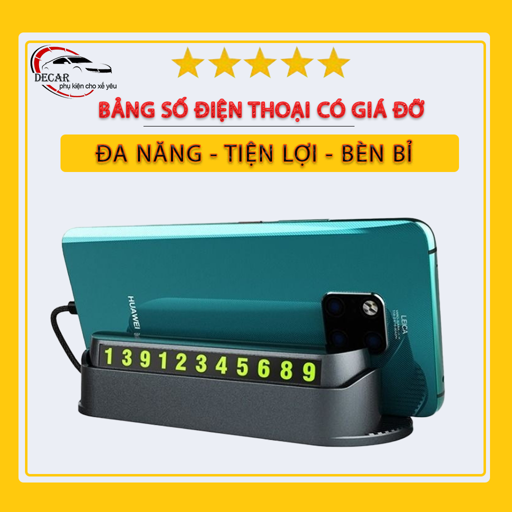 Bảng ghi số điện thoại trên ô tô , bảng báo số  có giá đỡ điện thoại gắn taplo ô tô khi dừng đỗ có giá đỡ