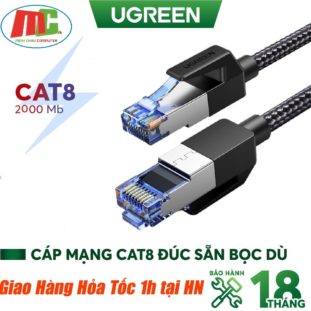 Dây Cáp Mạng Ethernet Cat8 Dài 5m 10m 15m (Tốc độ 40Gbps-2000MHz ...