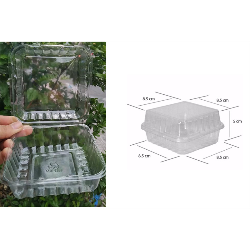 Hộp nhựa gập Vuông đựng bánh rau câu/trung thu H127 -BB96