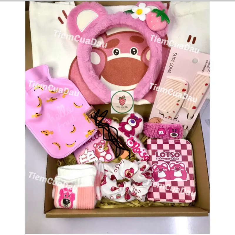 Set Quà Tặng Gấu Dâu Combo 10 Món ( set kh bao gồm son ) | Shopee Việt Nam