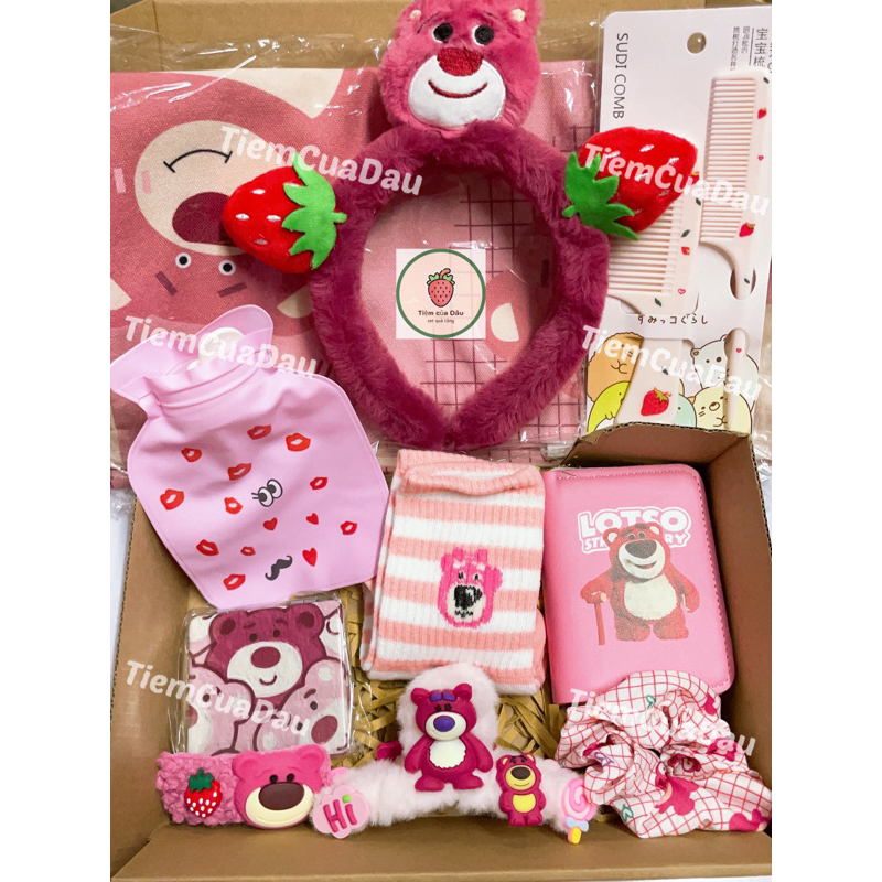 Set Quà Tặng Gấu Dâu Combo 10 Món ( set kh bao gồm son ) | Shopee Việt Nam