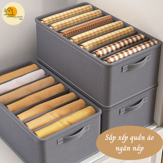 Hộp Vải Đựng Quần Áo Chia Ngăn Khung Cứng, Khay Đựng Quần Áo Đồ Lót Chia Ngăn Gọn Gàng 88394 mienphivanchuyen199k