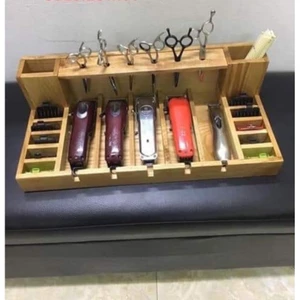 khay đựng tông đơ 2 hố đựng màu vàng ,đen,gỗ