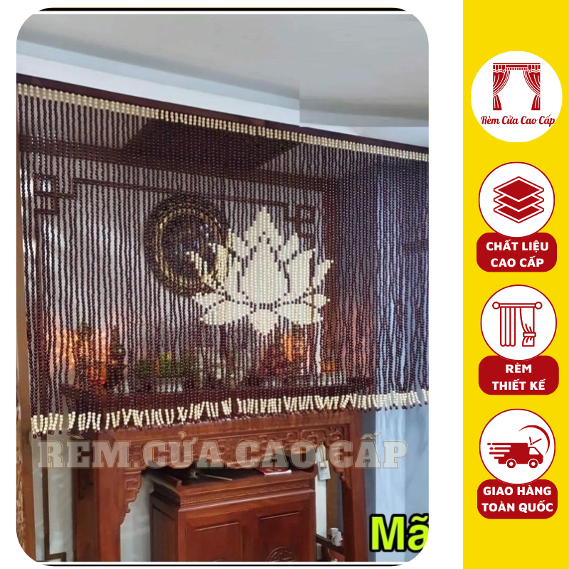Mành Rèm Hạt Gỗ Hoa Sen, Rèm Hạt Phong Thủy, Rèm Hạt Treo Phòng Thờ ...