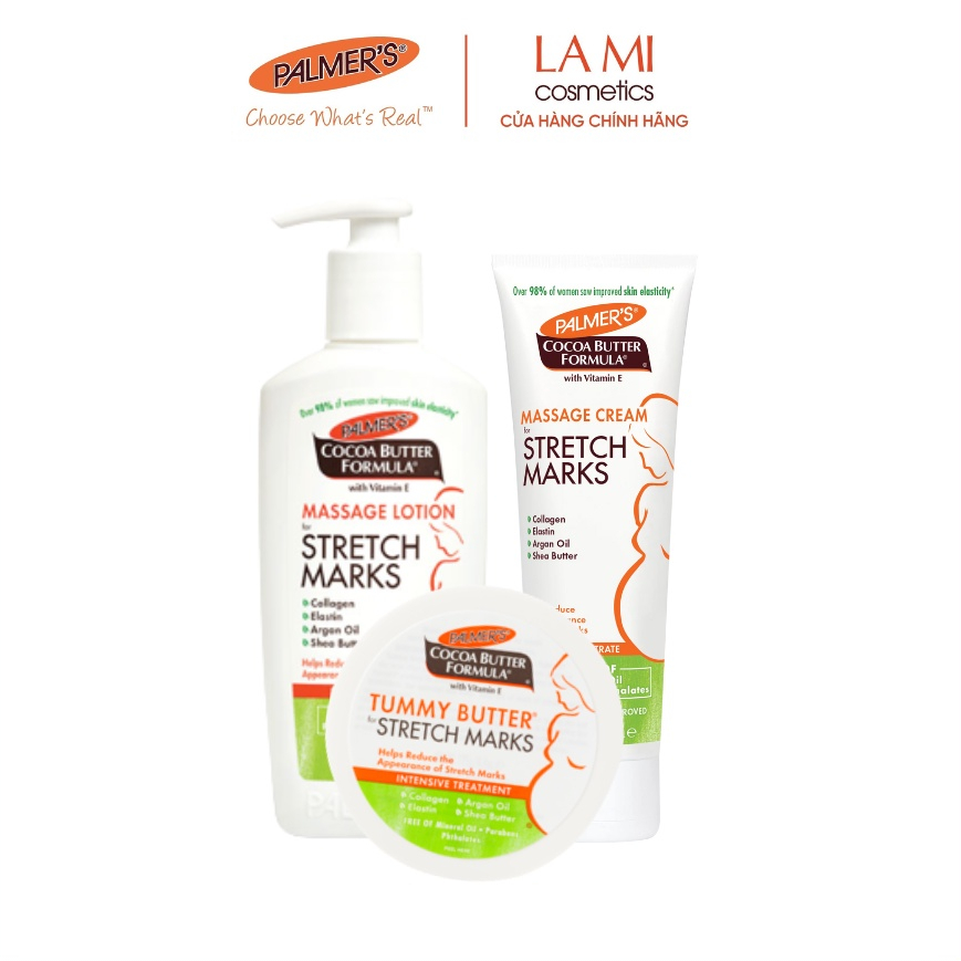 Ảnh Bộ sản phẩm ngăn ngừa và làm giảm rạn da Palmer's (Lotion, Kem, Bơ Đậm Đặc) 2
