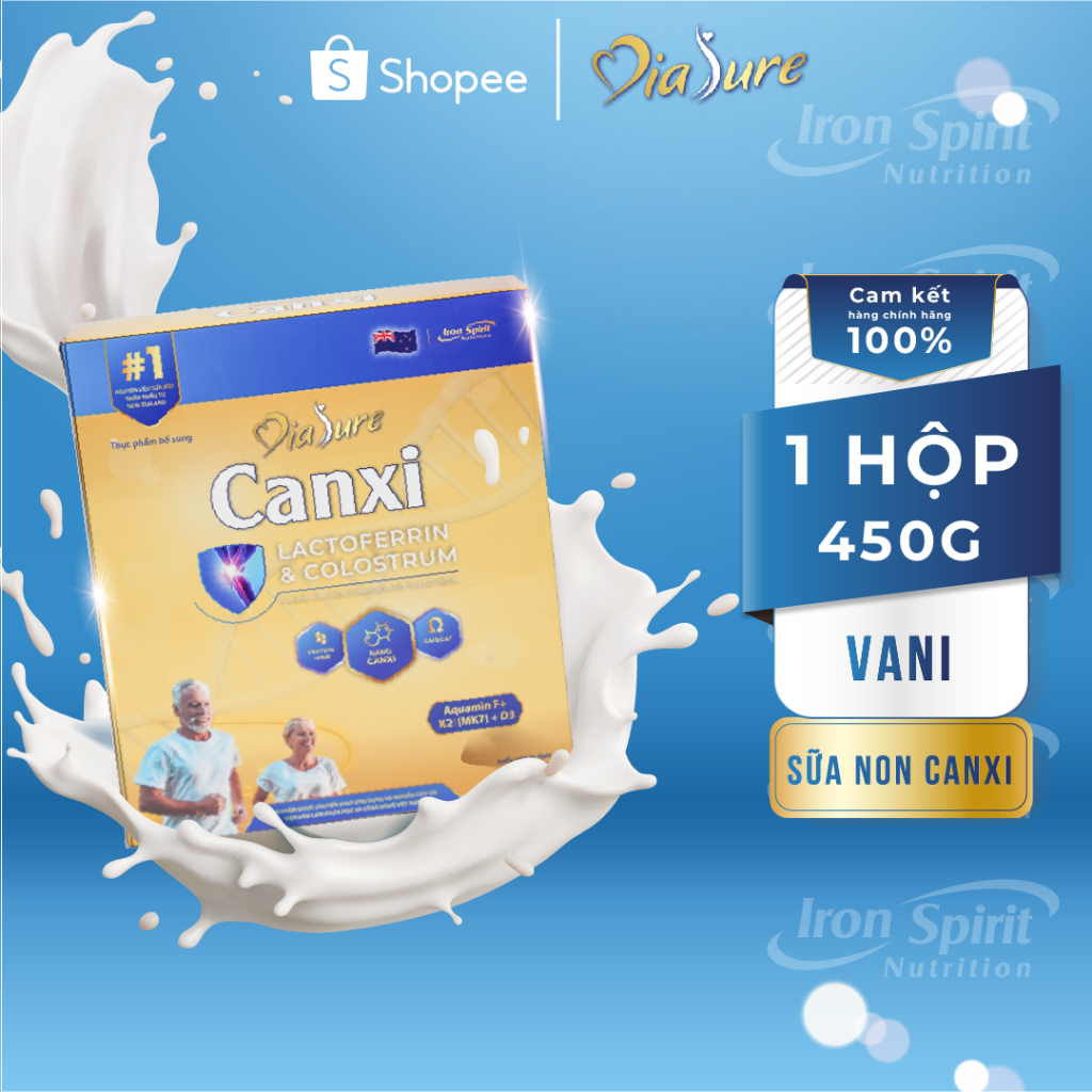Sữa DIASURE CANXI (450G) - hỗ trợ bổ sung dinh dưỡng, nano canxi phòng chống loãng xương, cải thiện vấn đề xương khớp.