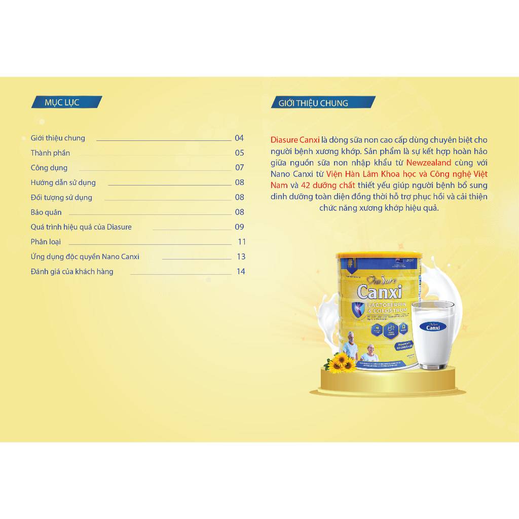 Ảnh COMBO MUA 5 TẶNG 3 Lon 400G. Diasure canxi Xương Khớp 850g, Bổ sung nano canxi phòng chống loãng xương. 3