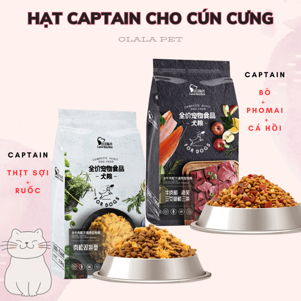 Hạt Captain Cho Chó Kén Ăn Hạt Thức Ăn Cho Chó Mix Vị Bò, Phomai, Cá ...