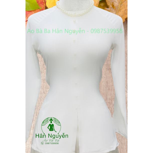 Hân Nguyễn Áo Bà Ba - B.A25 - Áo Bà Ba Hân Nguyễn Lụa Trơn Tầm Ý Dây Kéo ( Áo Lẽ )