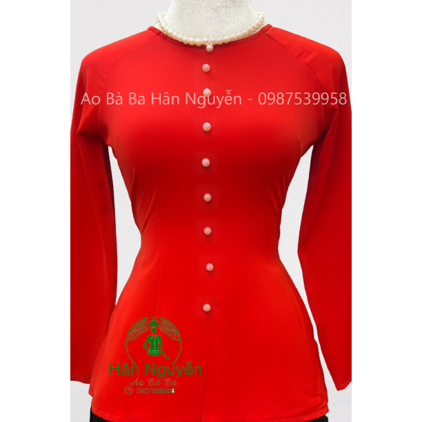 Hân Nguyễn Áo Bà Ba - B.A25 - Áo Bà Ba Hân Nguyễn Lụa Trơn Tầm Ý Dây Kéo ( Áo Lẽ )