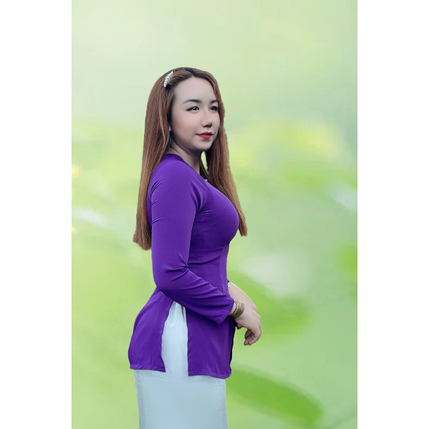 Hân Nguyễn Áo Bà Ba - B.A25 - ÁO BÀ BA LỤA TRƠN TẮM Ý DÂY KÉO + QUẦN TRẮNG