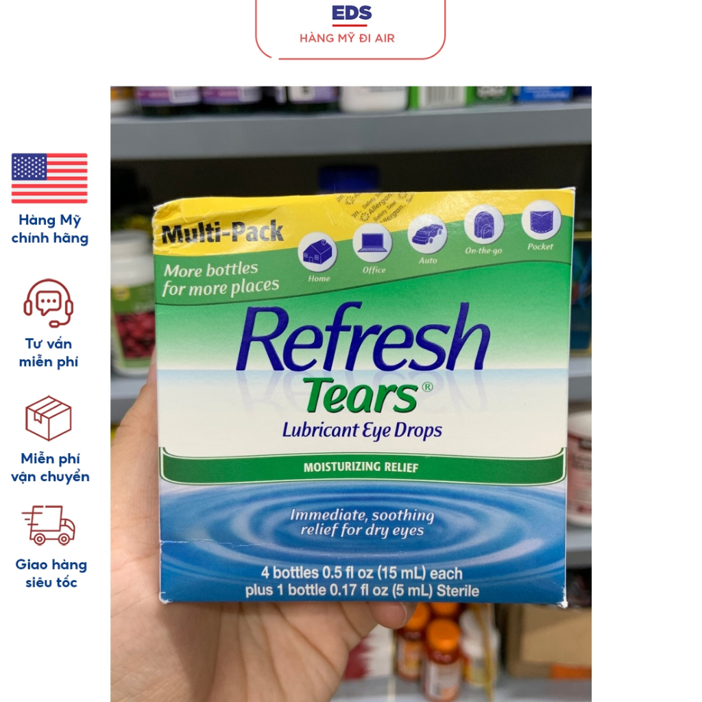 Nước nhỏ mắt, nước mắt nhân tạo date 12/2025 Refresh Tears Lubricant