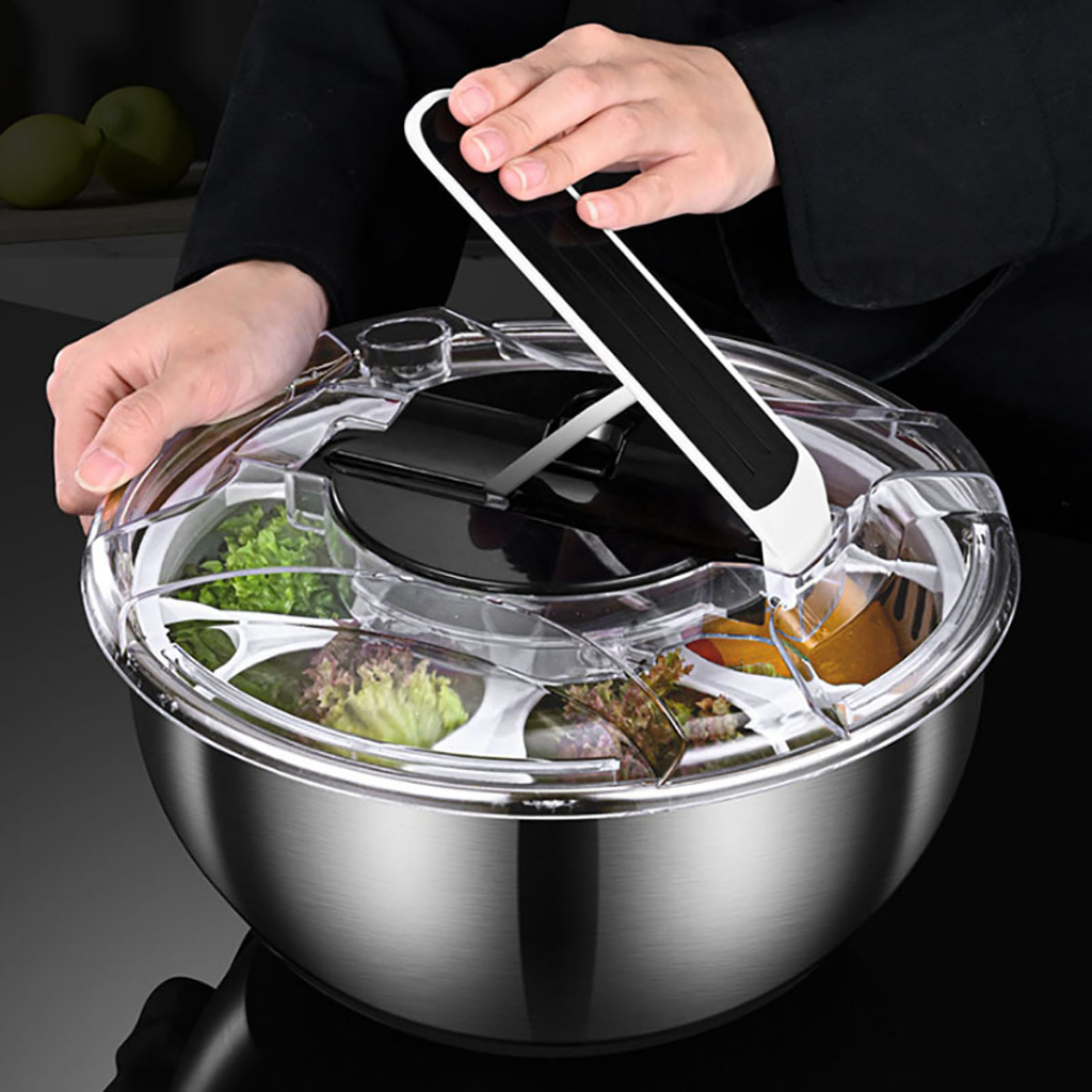 Rổ quay rau sống ráo nước chất liệu inox cao cấp, đồ dùng dụng cụ hỗ ...