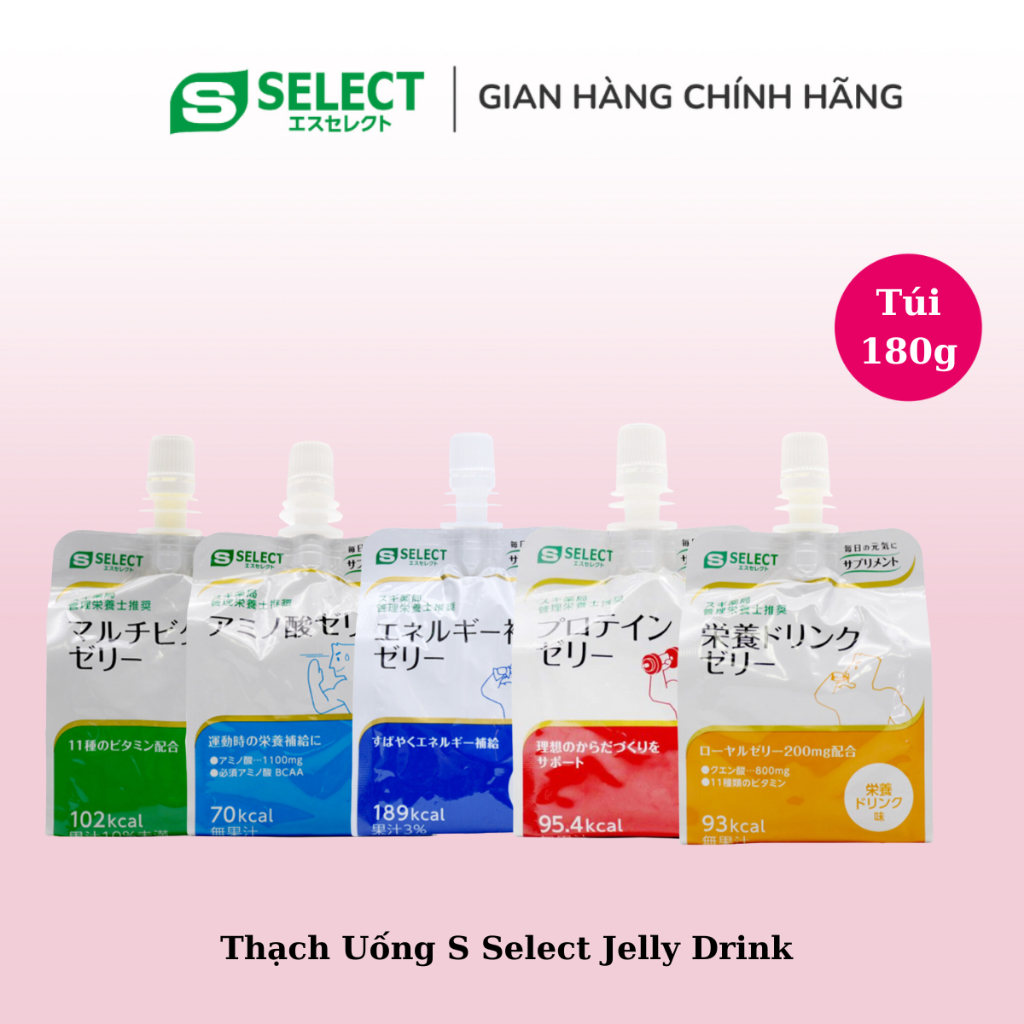 Thạch Uống Jelly Drink S Select Nhật Bản Nhiều Phân Loại (Túi 180g