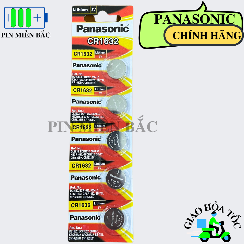Pin Panasonic CR1632 1632 3V Lithium vỉ 5 viên hàng chính hãng 100% ...