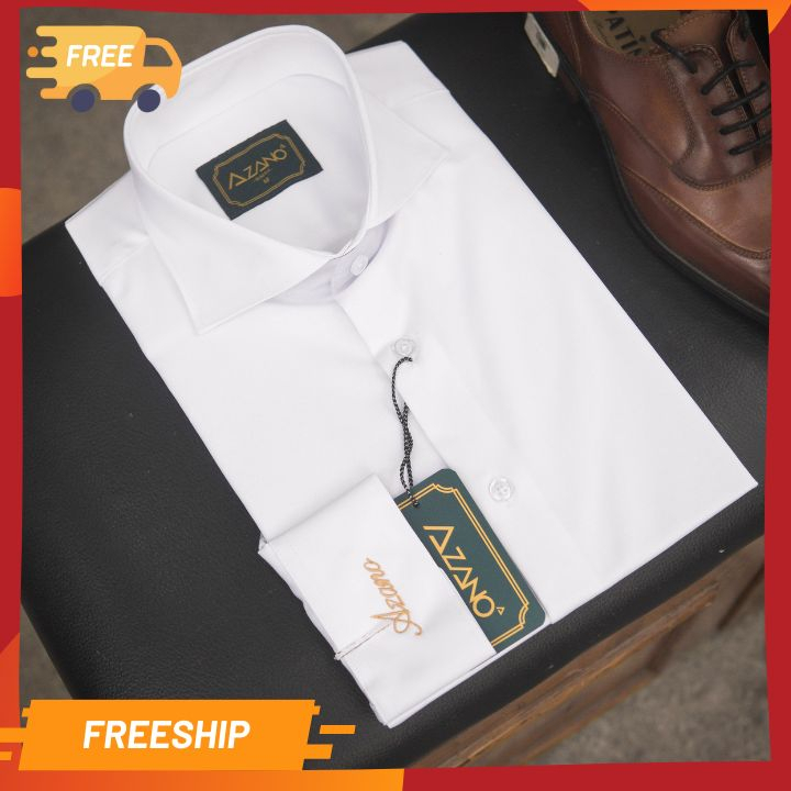 Cutaway Sơ mi màu trắng Azano Sơ mi nam dài tay Sartorial | Shopee Việt Nam